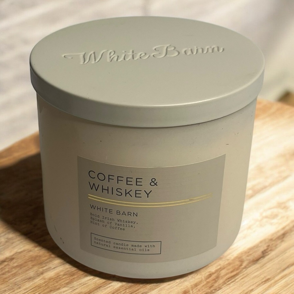 White Barn Bath & Body Works Coffee & Whiskey Scented Candle  14.5 oz